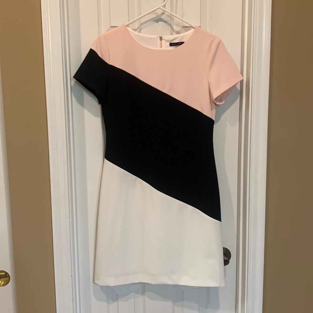 Tommy Hilfiger Pink, Black, and White Dress